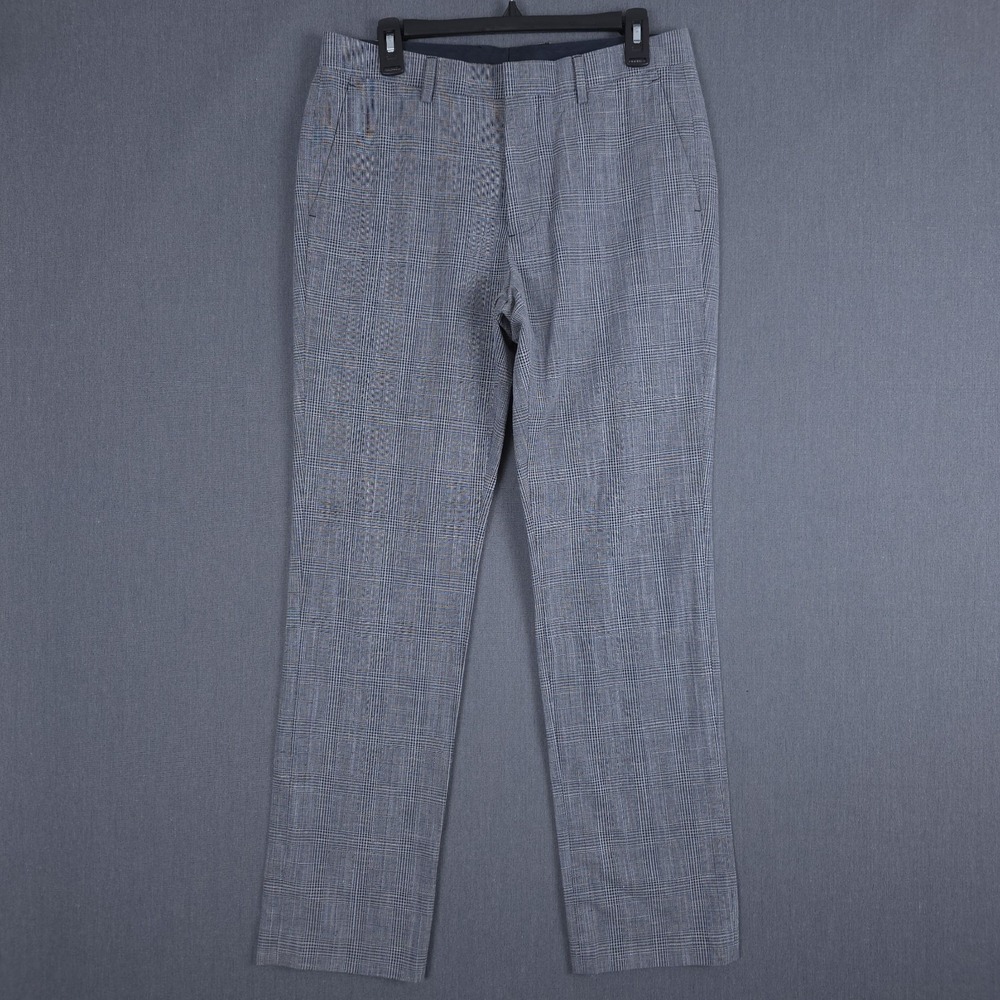 Bonobos Tollegno 1900 Dress Pants Mens 32x32 (Fits 32x31) Glen Check‎ Wool Blend